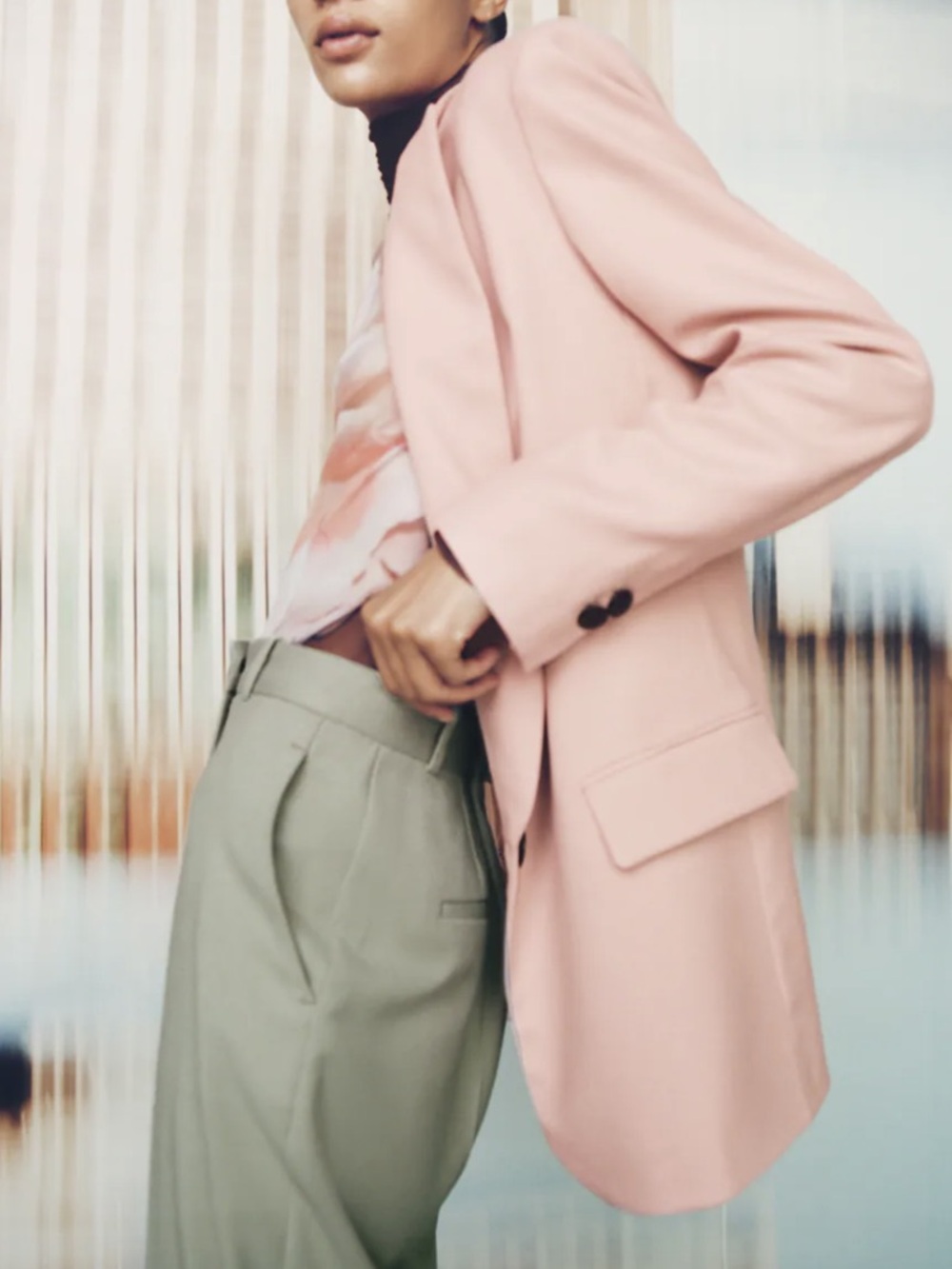 Zara Woman Light Pink Oversized Blazer